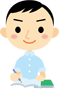 中学生が学習しているイラスト