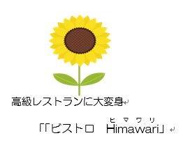 高級レストランに大変身　ビストロヒマワリ