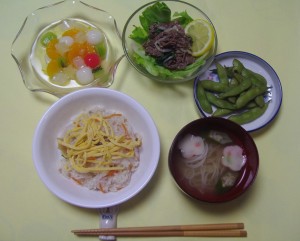 七夕メニューの食事の写真