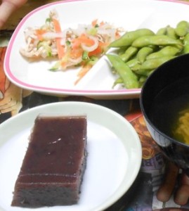 枝豆と水ようかんの写真