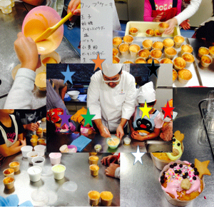ケーキ作成風景写真