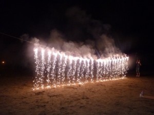 花火のナイアガラの滝の写真