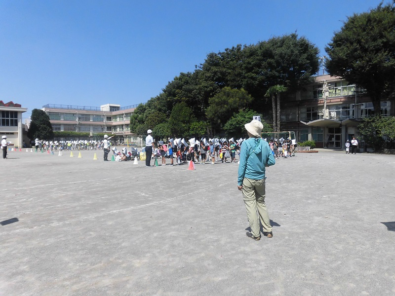 学校の防災訓練の様子