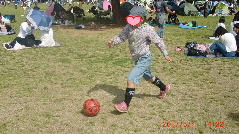 芝生で遊んでいる様子3